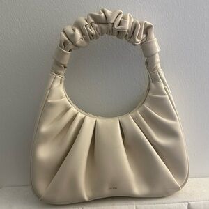 GABBI RUCHED HOBO HANDBAG - IVORY